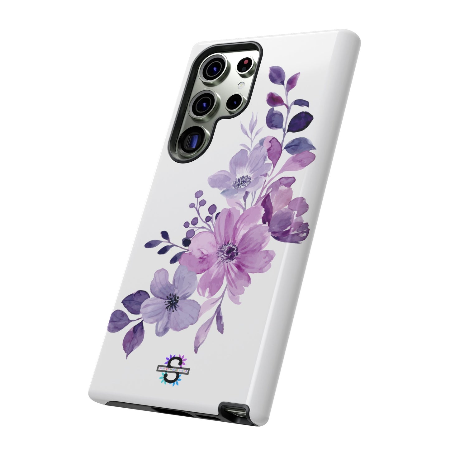 Couverture de téléphone rigide violette florale