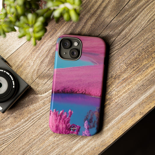 Tough Phone Case - pink purple blue landscape