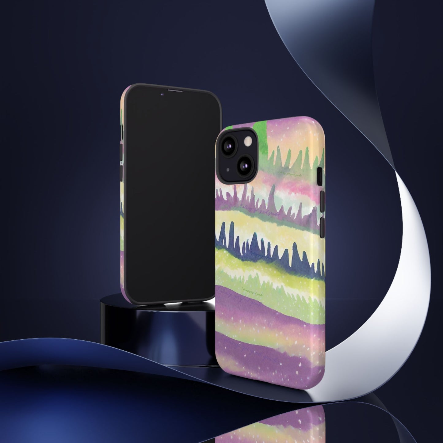 Limited Edition | Subliminals for good grades | Beautiful Abstract Landscape Phone Case – Nature Design Mobile Cover with Dual Protection