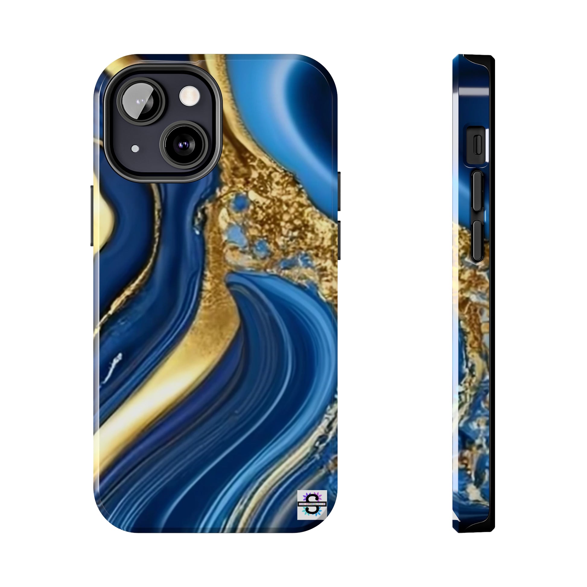 Royal Blue Gold Marble Phone Case | Mobile coverSush Dopamine Decor