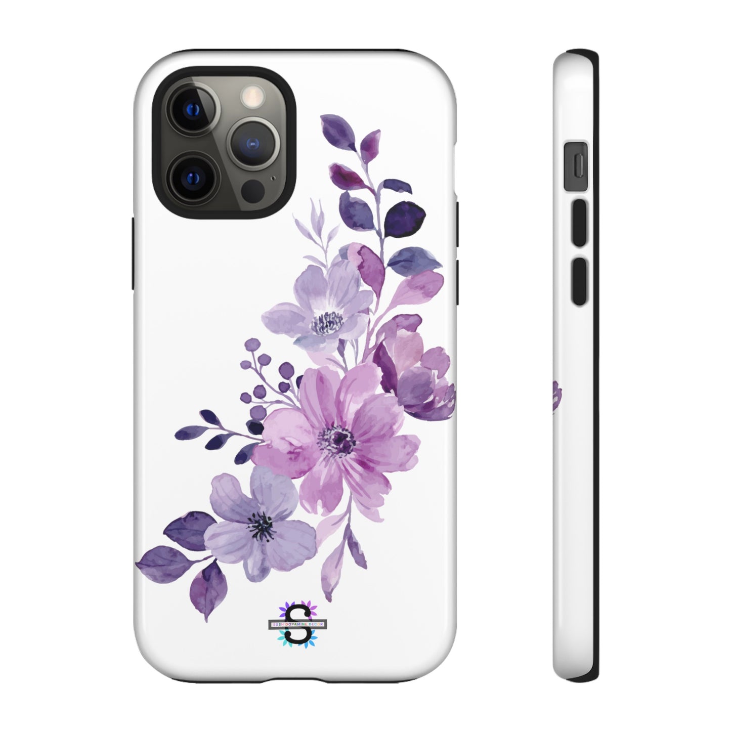 Couverture de téléphone rigide violette florale