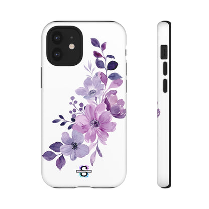 Couverture de téléphone rigide violette florale