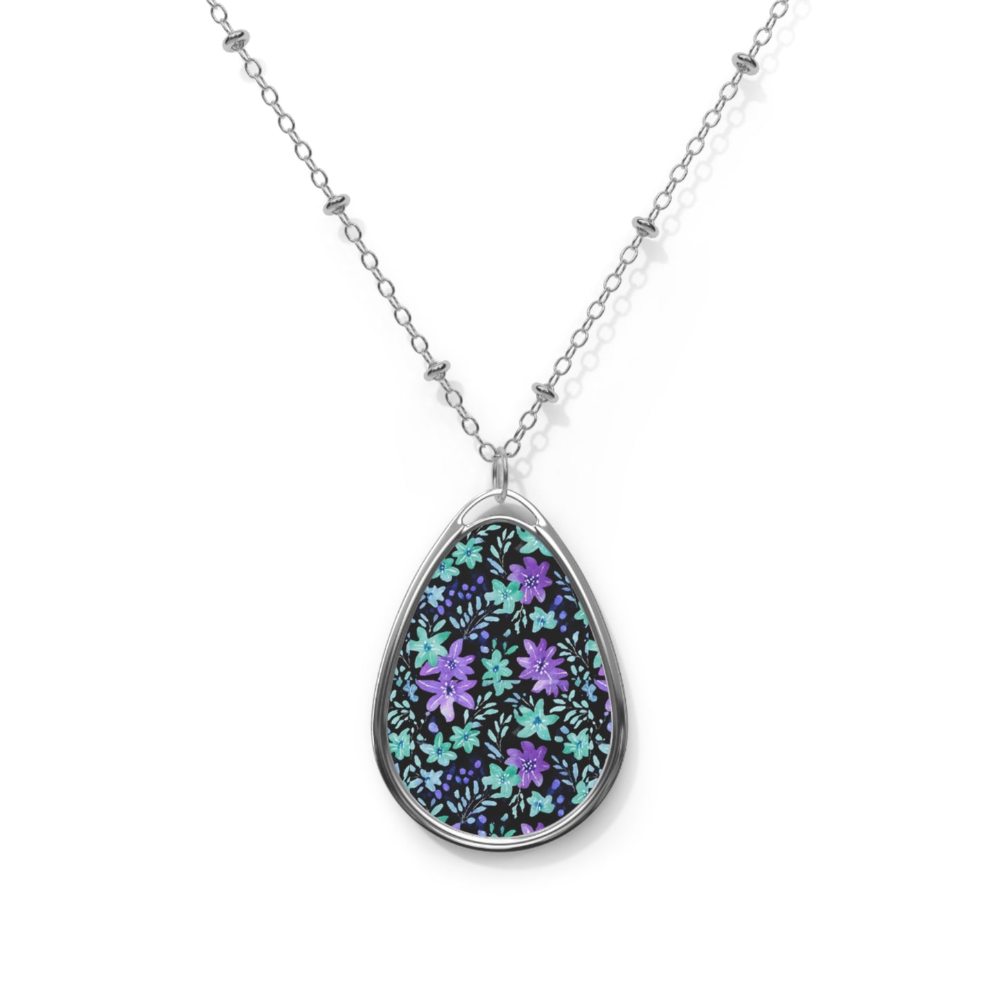 Floral Oval Pendant Mesmerising Design Necklace | Neckpiece
