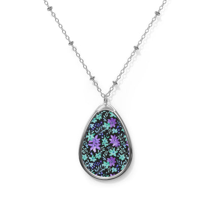 Floral Oval Pendant Mesmerising Design Necklace | Neckpiece