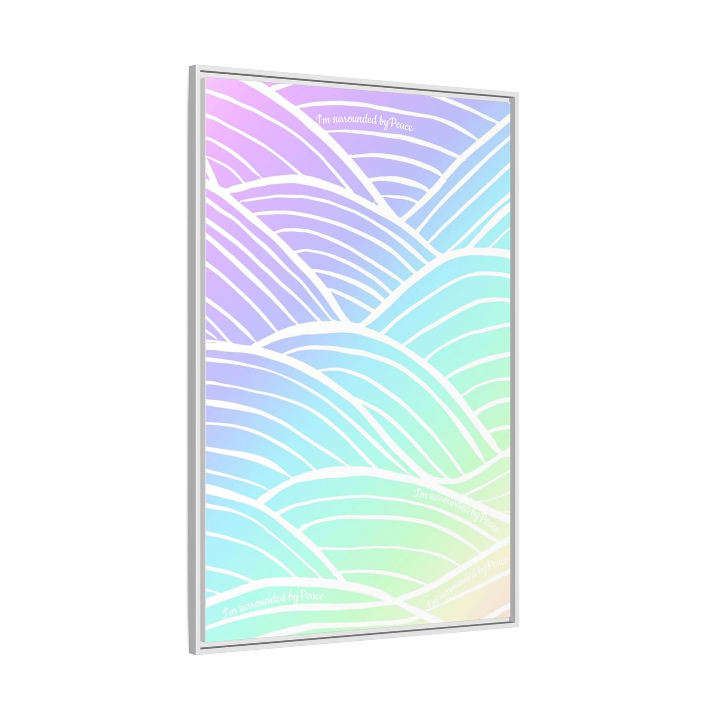 Peaceful Gradient Wall Art | Limited Edition Subliminal Canvas | Black or White Pinewood Frame | Eco-Friendly, Collectors Piece (Only 5 Worldwide)