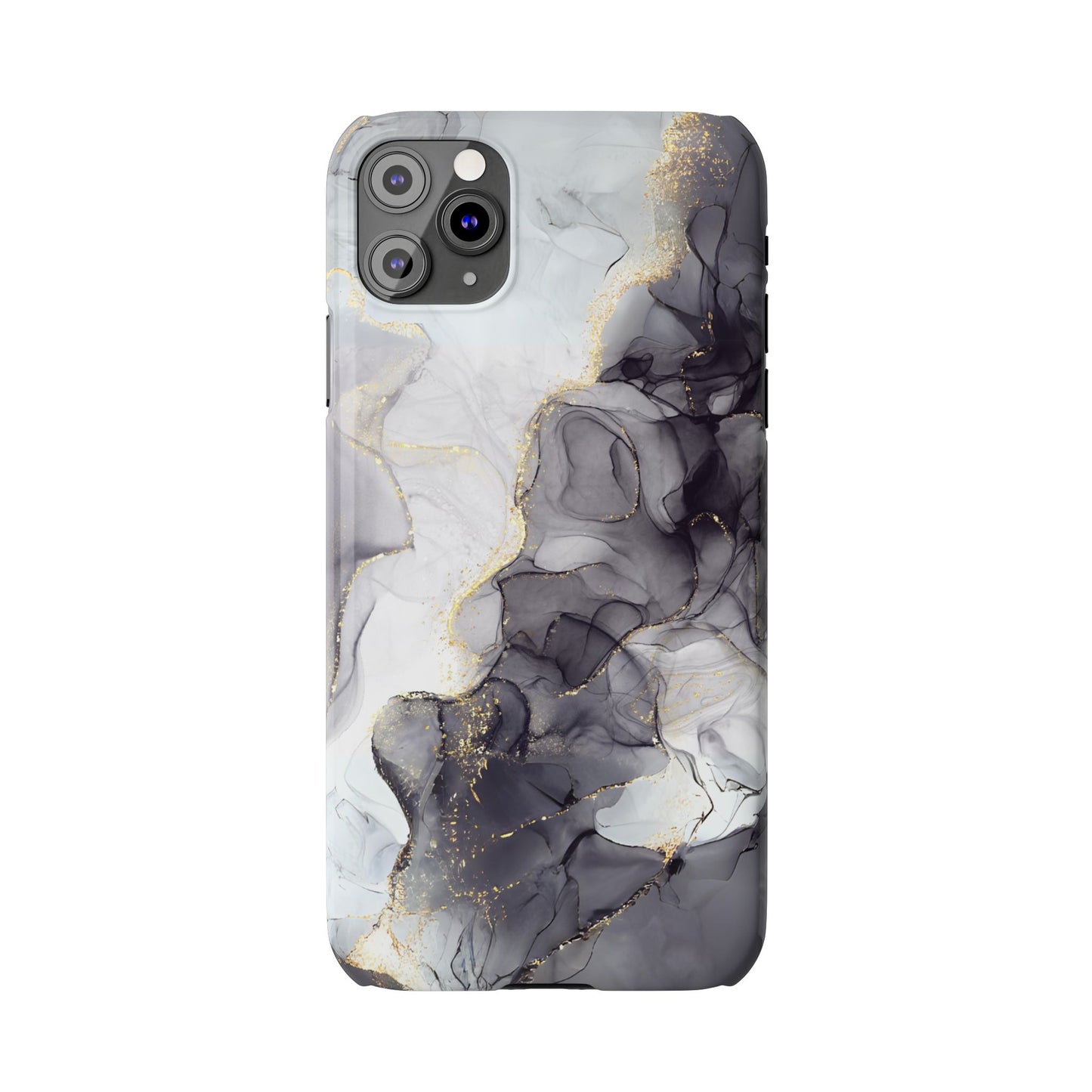 Slim Phone Cases, Black Marble Design
