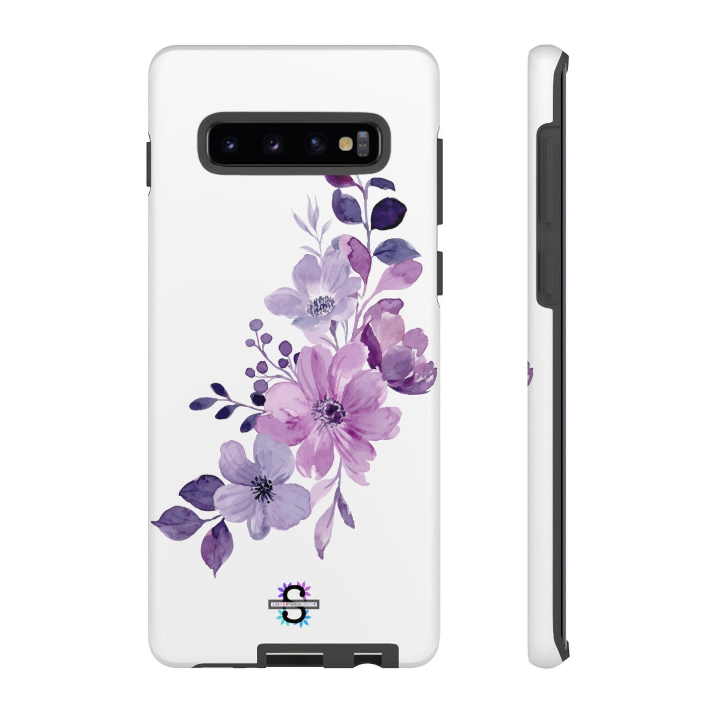 Couverture de téléphone rigide violette florale