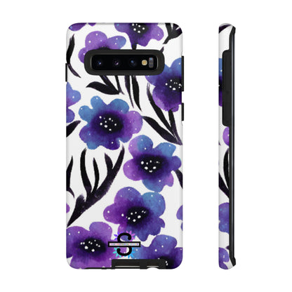 Couverture de téléphone florale violette | Étui pour téléphone