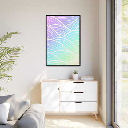 Peaceful Gradient Wall Art | Limited Edition Subliminal Canvas | Black or White Pinewood Frame | Eco-Friendly, Collectors Piece (Only 5 Worldwide)