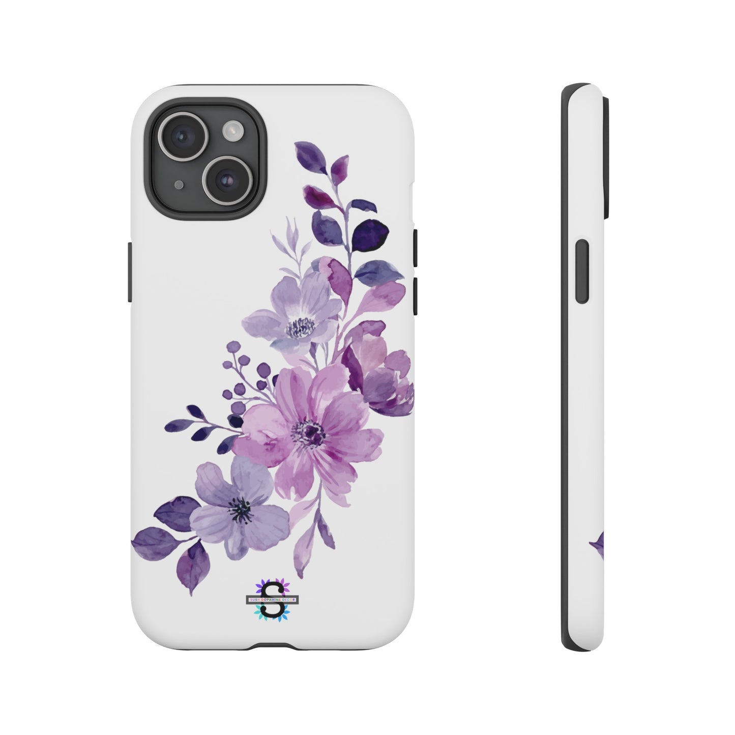 Couverture de téléphone rigide violette florale