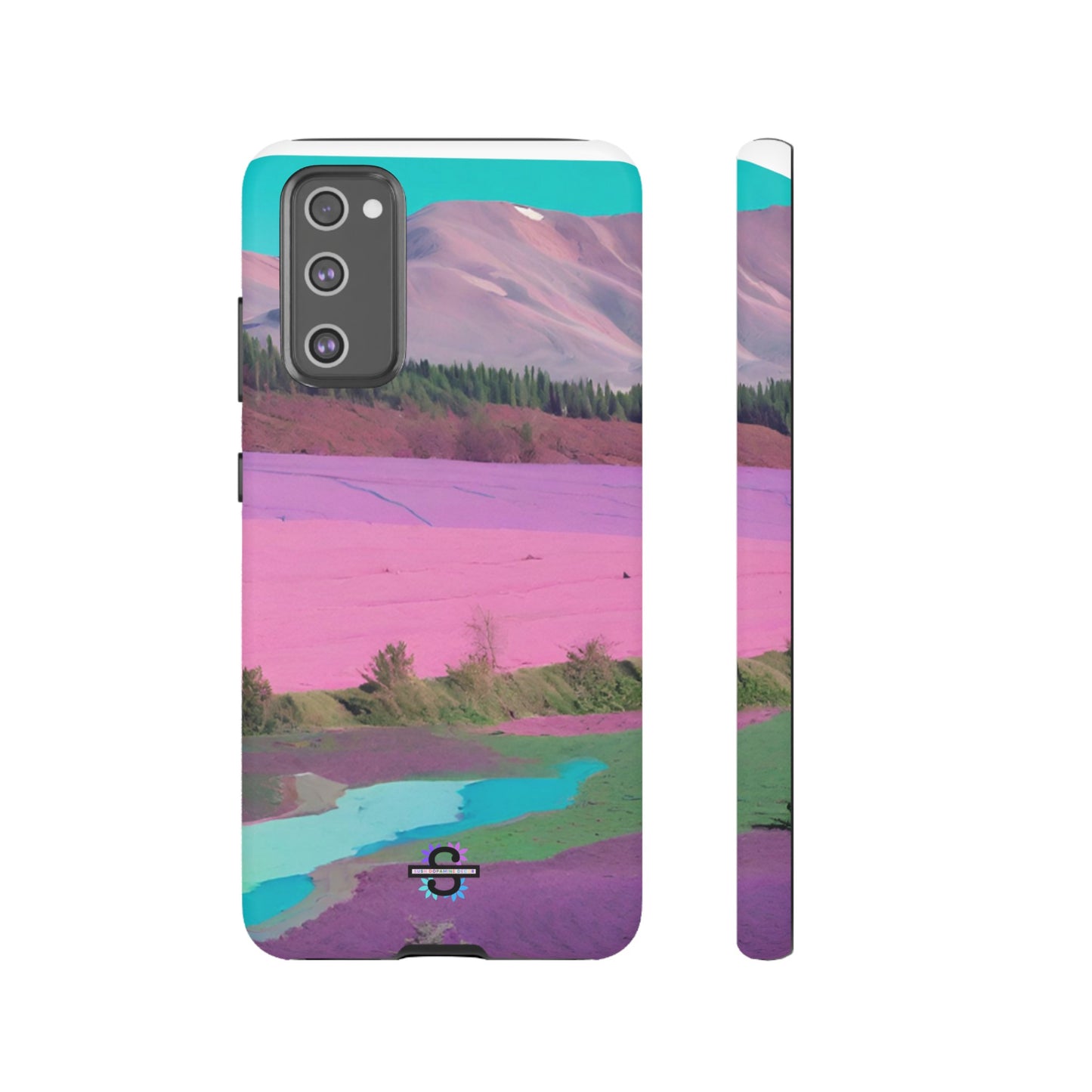 Hard Phone Case, Pink Landscape Design, Dual layer case for Extra Durability and Protection, Glossy or Matte Finish,