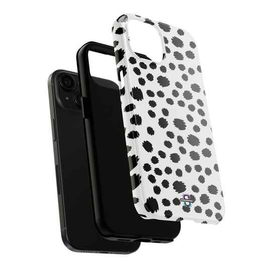Black and White Tough Phone Cases, Leopard Print Mobile cover