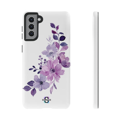 Couverture de téléphone rigide violette florale