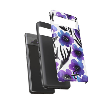 Purple Watercolor Floral Tough Case — Protective Galaxy Flower Phone Cover