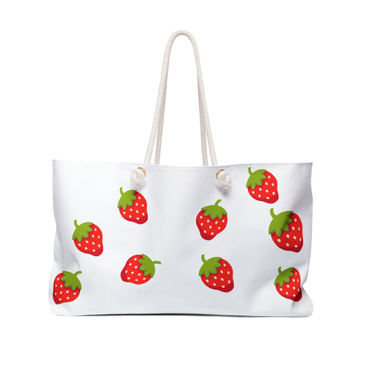 Oversized Weekender Tote Bag - strawberry design