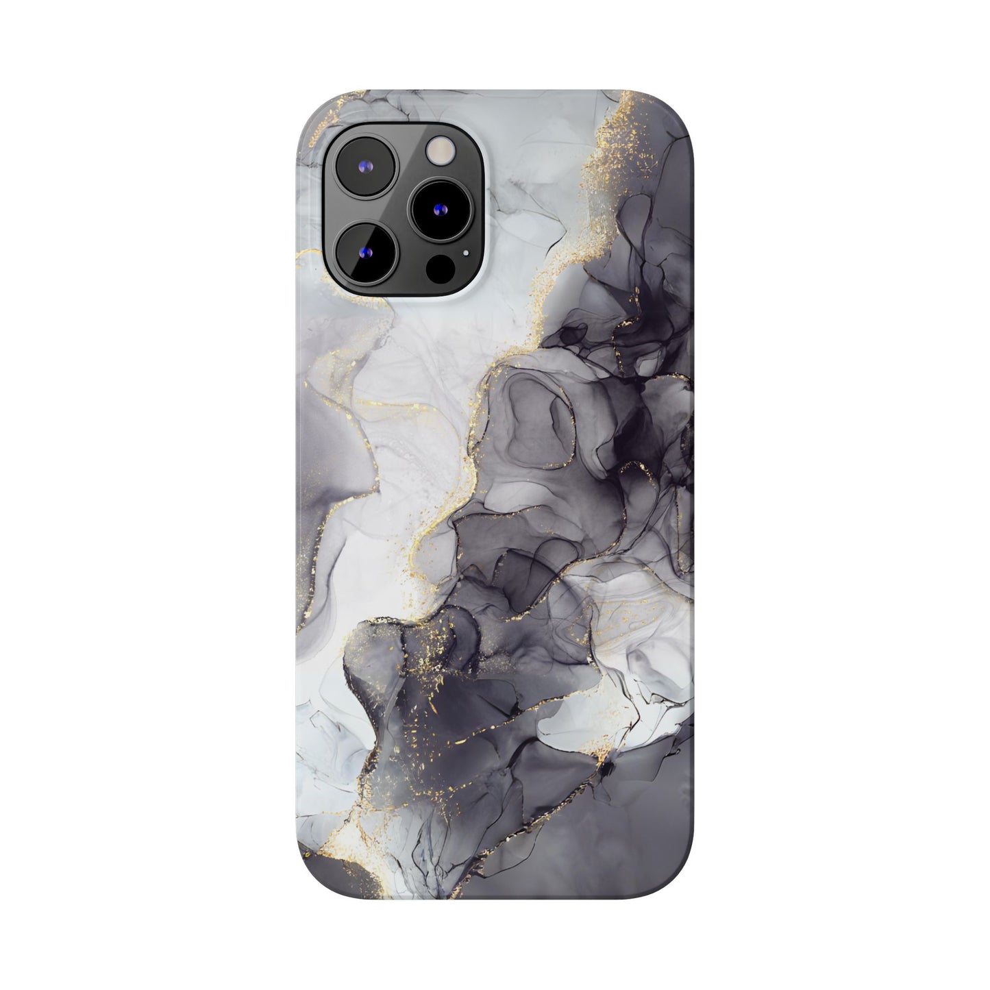 Slim Phone Cases, Black Marble Design
