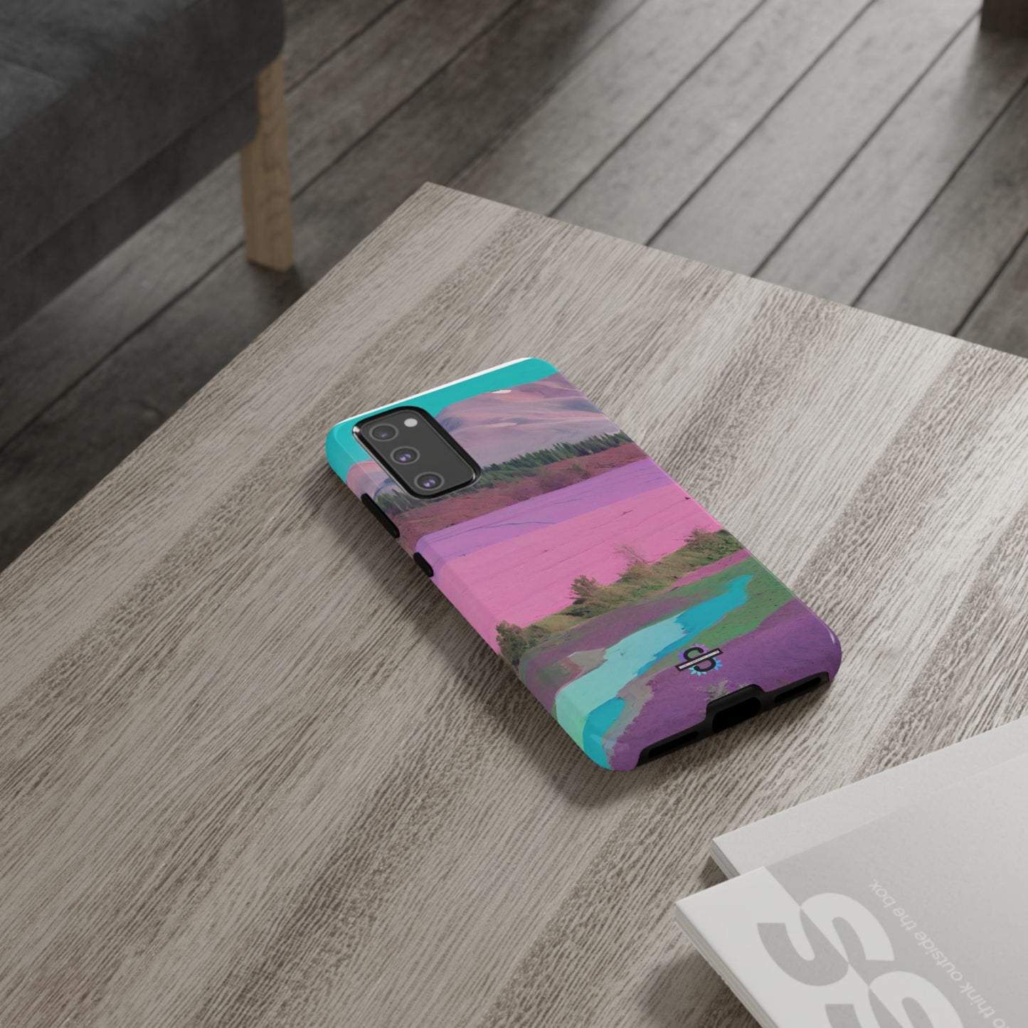 Hard Phone Case, Pink Landscape Design, Dual layer case for Extra Durability and Protection, Glossy or Matte Finish,