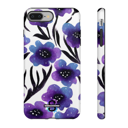 Purple Watercolor Floral Tough Case — Protective Galaxy Flower Phone Cover