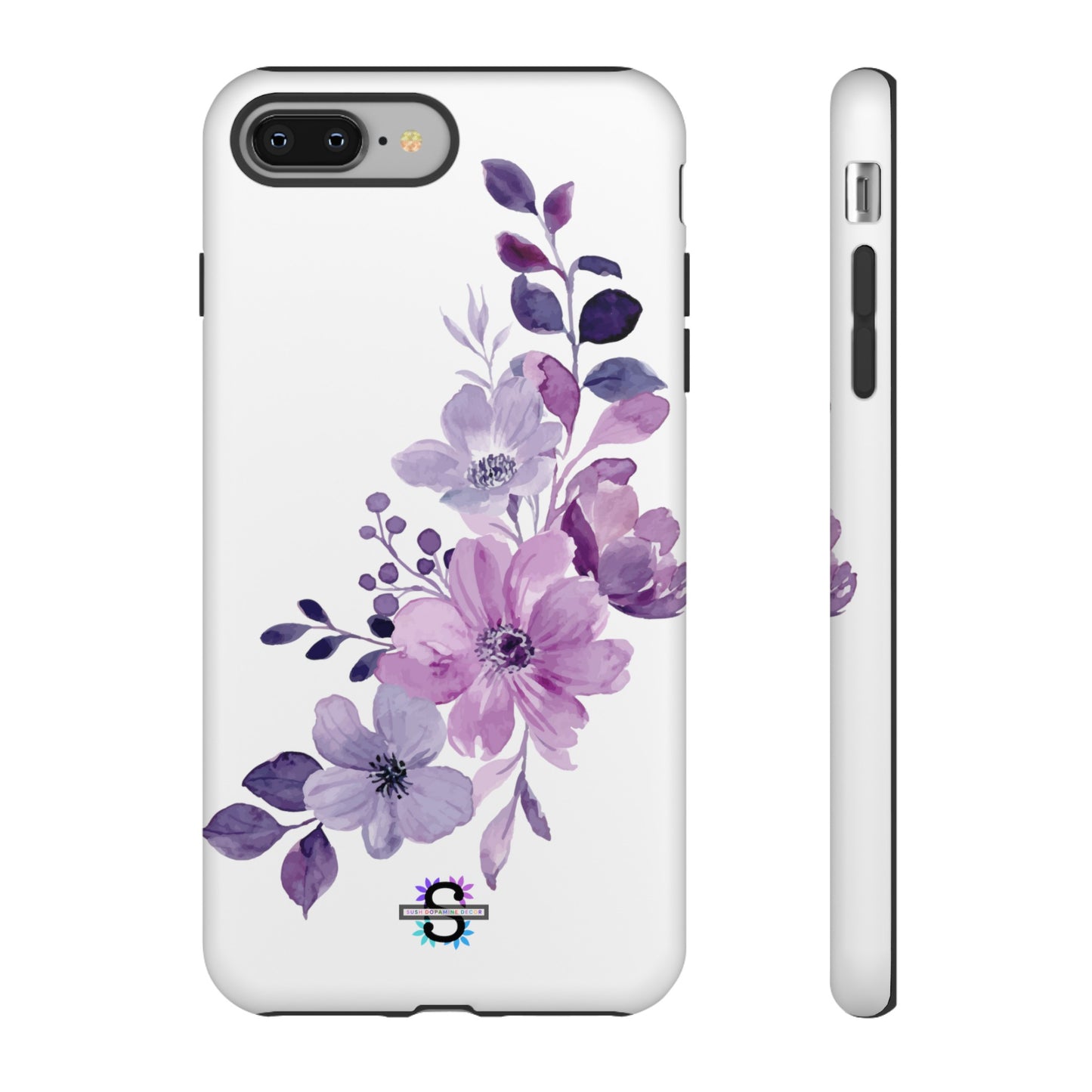 Couverture de téléphone rigide violette florale