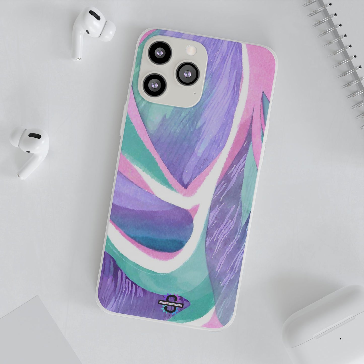 Subliminals for Prosperity | Purple Blue Green Pattern Phone cover | World's first Subliminals Brand | Sush Dopamine Decor