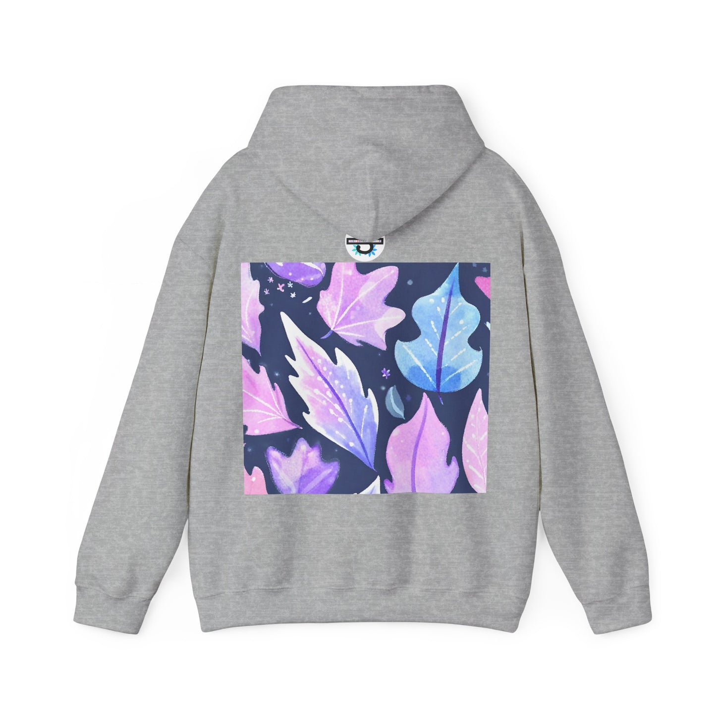 Purple Leaves Unisex Black Hoodie – Peace Subliminals – Cozy Cotton Blend Sweatshirt – Mindfulness & Relaxation Graphic Hoodie