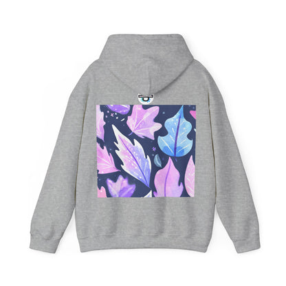 Purple Leaves Unisex Black Hoodie – Peace Subliminals – Cozy Cotton Blend Sweatshirt – Mindfulness & Relaxation Graphic Hoodie