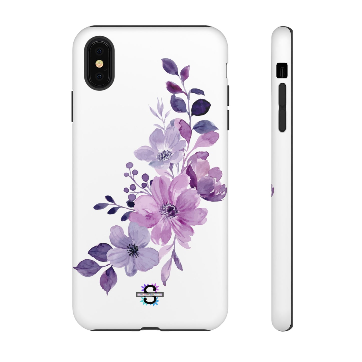 Couverture de téléphone rigide violette florale