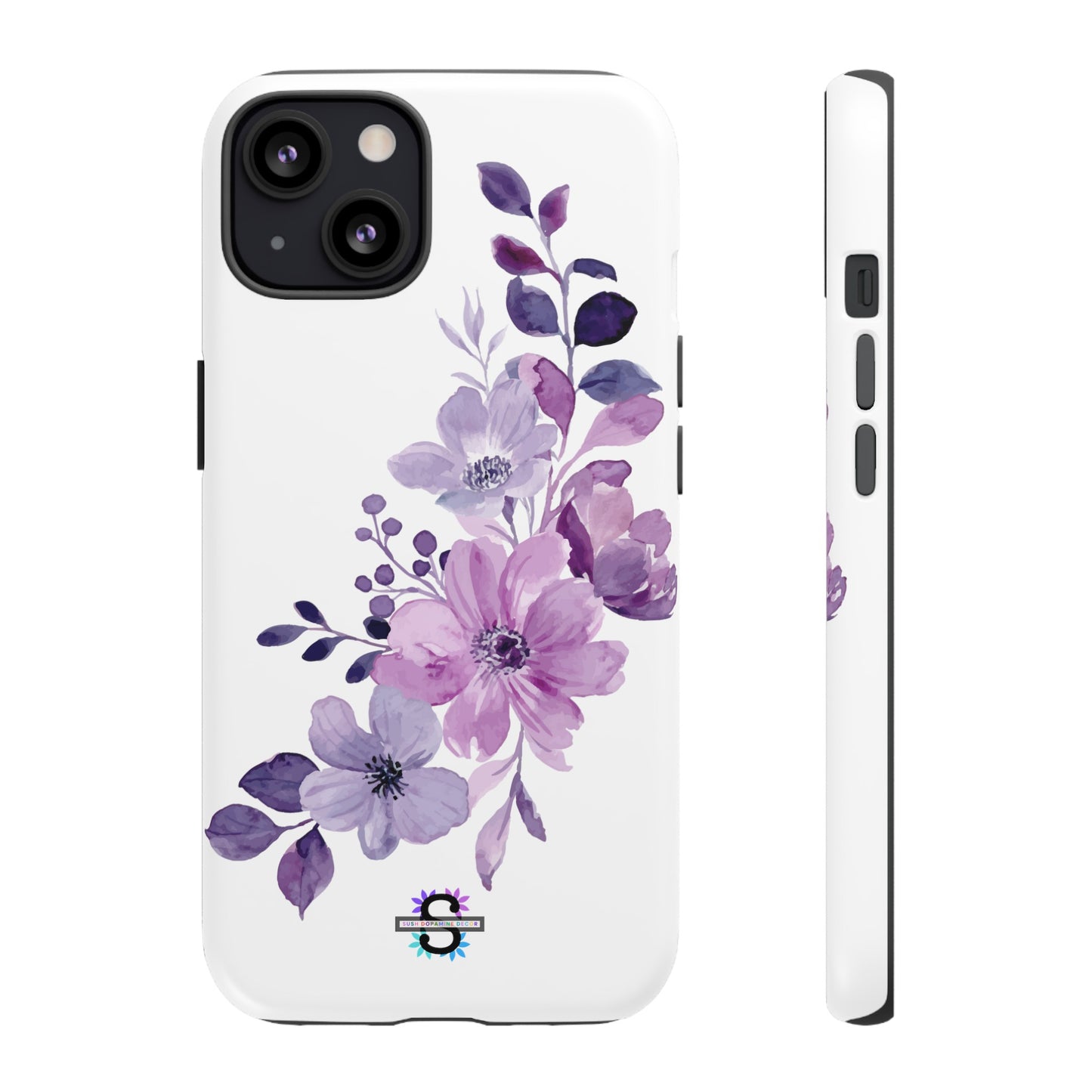 Couverture de téléphone rigide violette florale