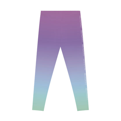 Subliminals for Abundance & Prosperity | Purple Green Gradient Leggings, Stretchy Pants, Comfy Bottomwear