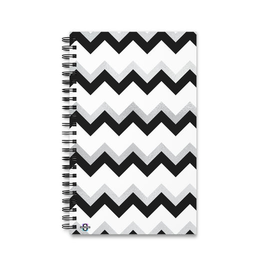 Zigzag Black & White Notebook, 160 pages (80 sheets), Spiral binding, Cute Stationary