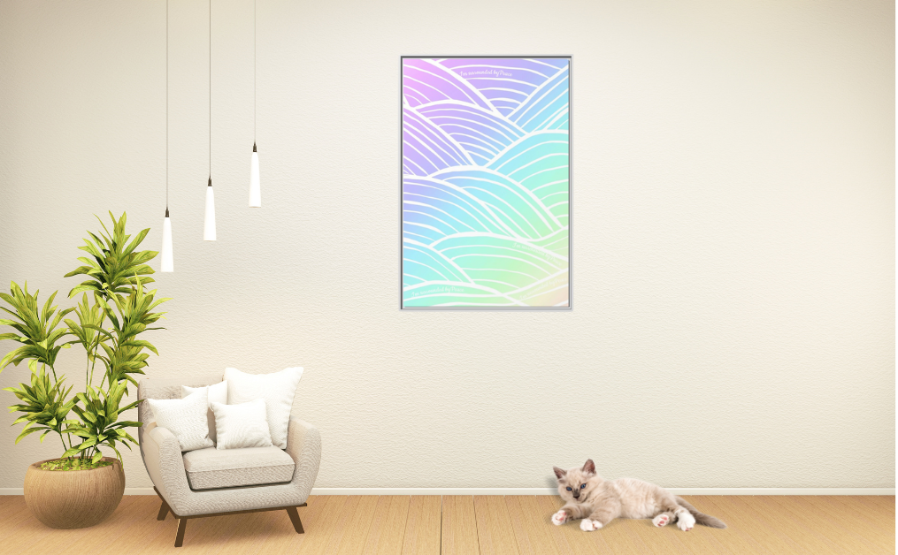 Peaceful Gradient Wall Art | Limited Edition Subliminal Canvas | Black or White Pinewood Frame | Eco-Friendly, Collectors Piece (Only 5 Worldwide)