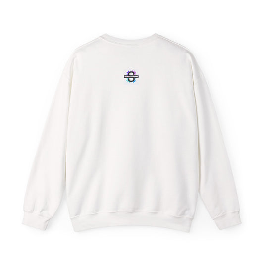 Unisex Heavy Blend™ Crewneck Sweatshirt - Cute cat inspired, Peace and love subliminals, Attract love and peace | Cozy Conscious Apparel