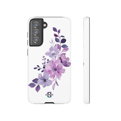 Couverture de téléphone rigide violette florale