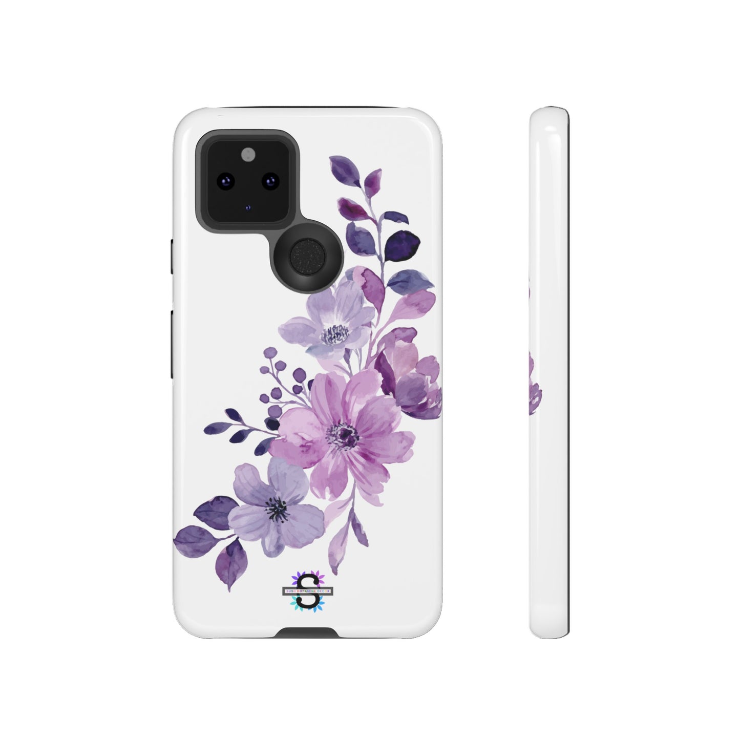 Couverture de téléphone rigide violette florale