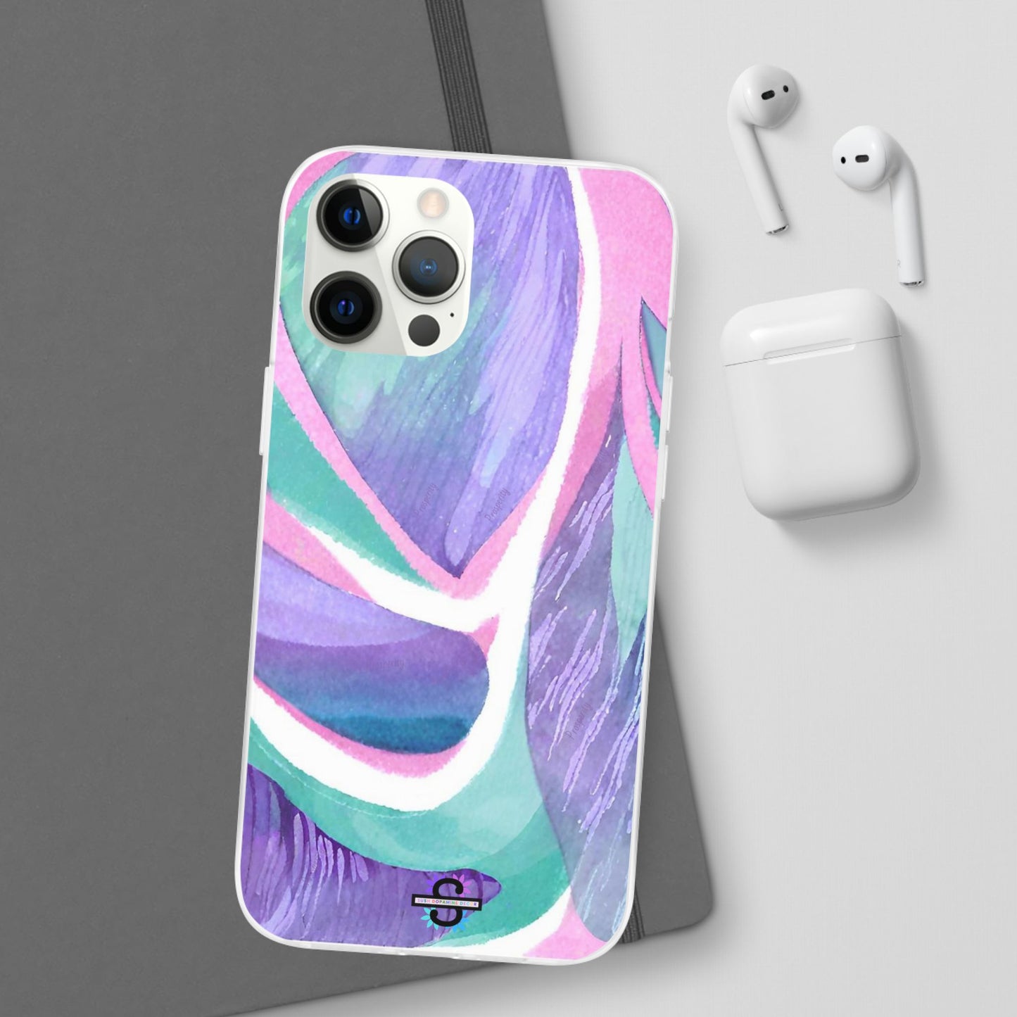 Subliminals for Prosperity | Purple Blue Green Pattern Phone cover | World's first Subliminals Brand | Sush Dopamine Decor