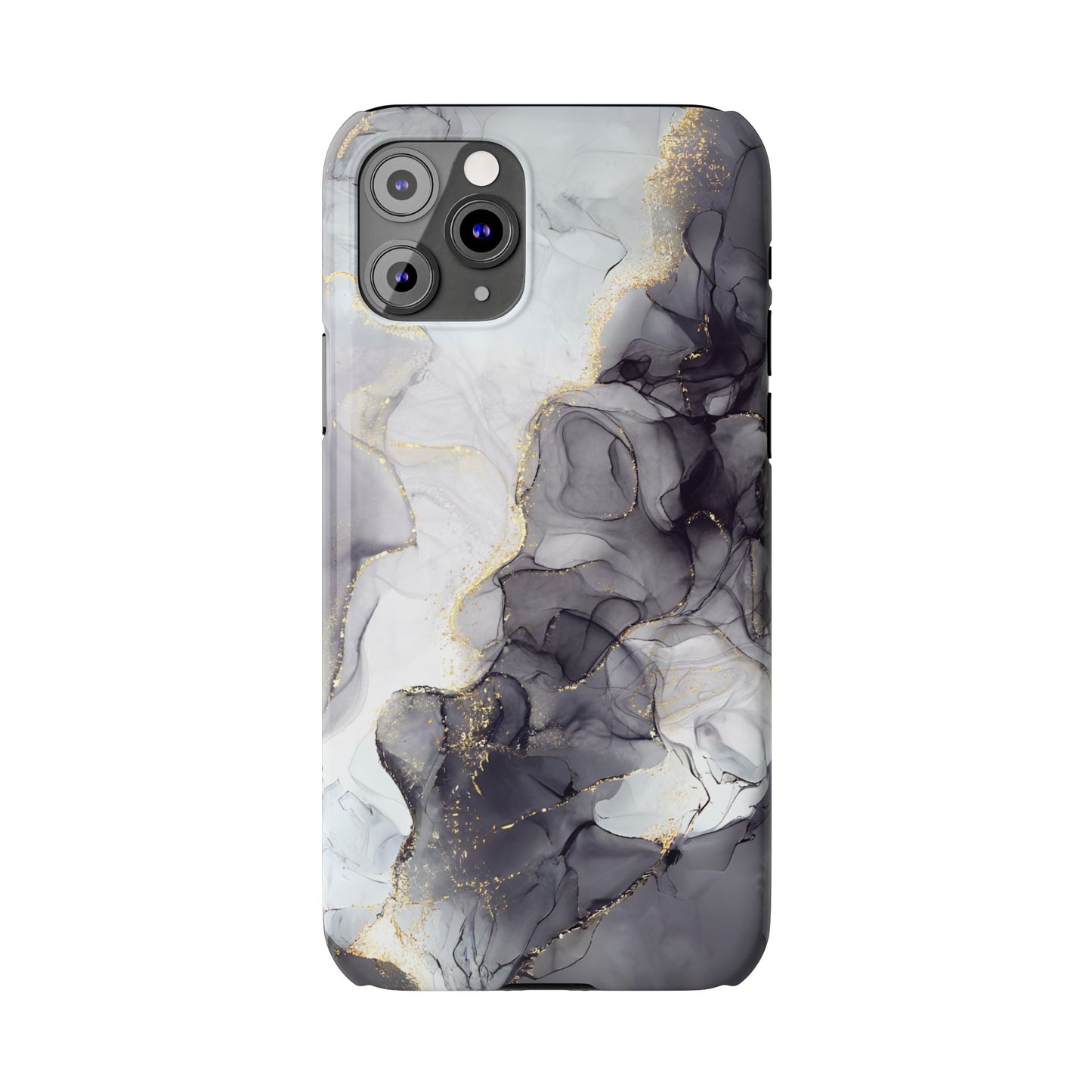 Slim Phone Cases, Black Marble Design
