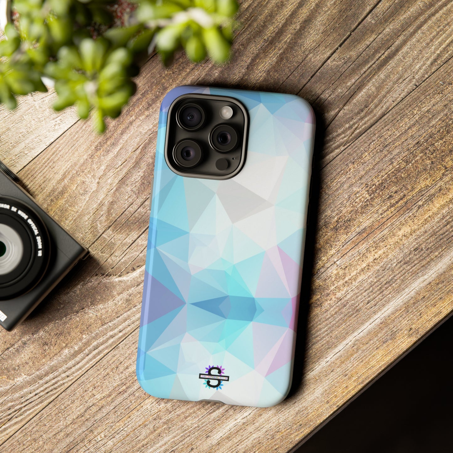 Geometric Blue Phone Cover