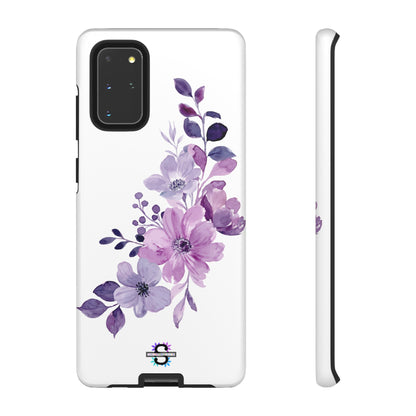 Couverture de téléphone rigide violette florale