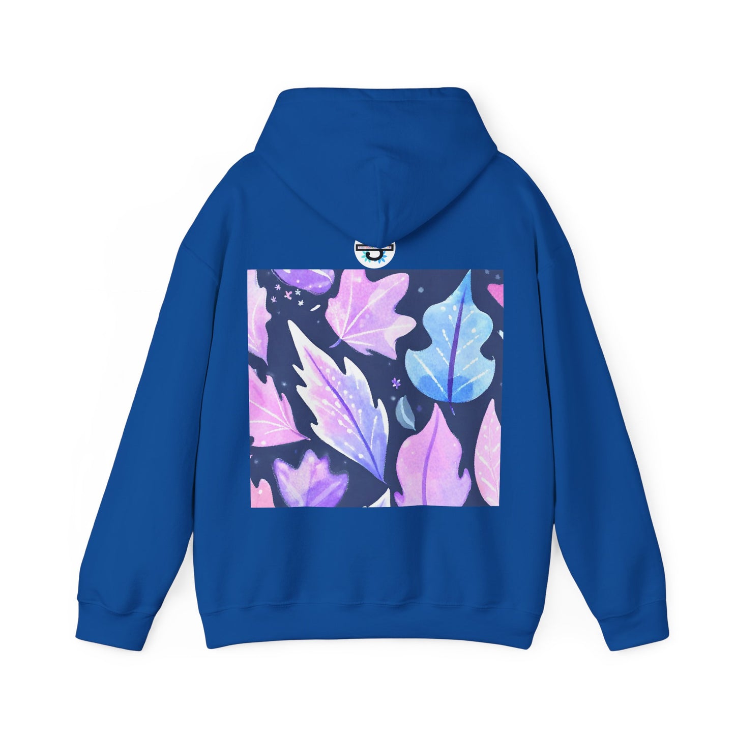 Purple Leaves Unisex Black Hoodie – Peace Subliminals – Cozy Cotton Blend Sweatshirt – Mindfulness & Relaxation Graphic Hoodie