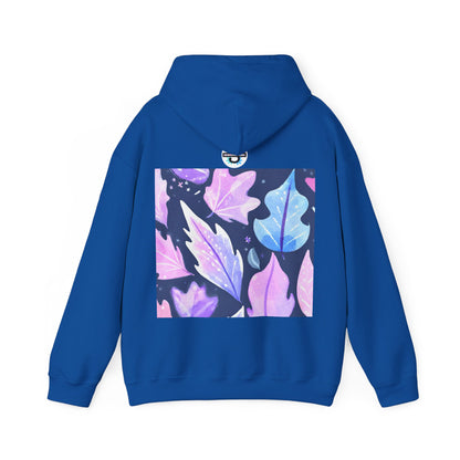 Purple Leaves Unisex Black Hoodie – Peace Subliminals – Cozy Cotton Blend Sweatshirt – Mindfulness & Relaxation Graphic Hoodie