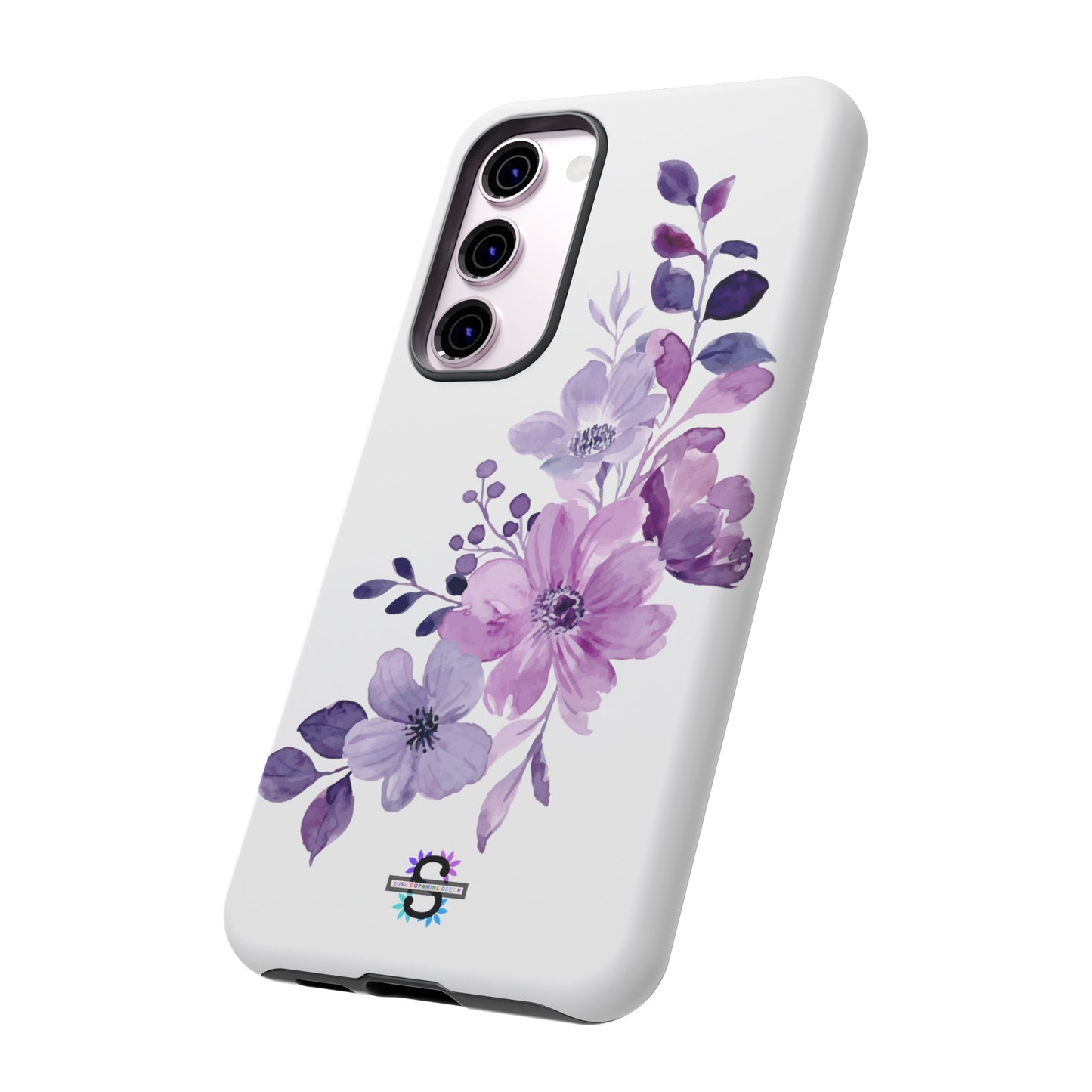 Couverture de téléphone rigide violette florale