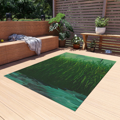 Nature Inspired Outdoor Rug for Patios, Camping, and Picnics - Sustainable Decor,A Attract Abundance Subliminals | Limited Edition Collectible