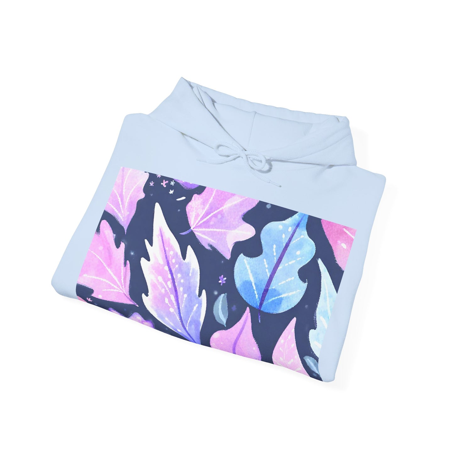 Purple Leaves Unisex Black Hoodie – Peace Subliminals – Cozy Cotton Blend Sweatshirt – Mindfulness & Relaxation Graphic Hoodie