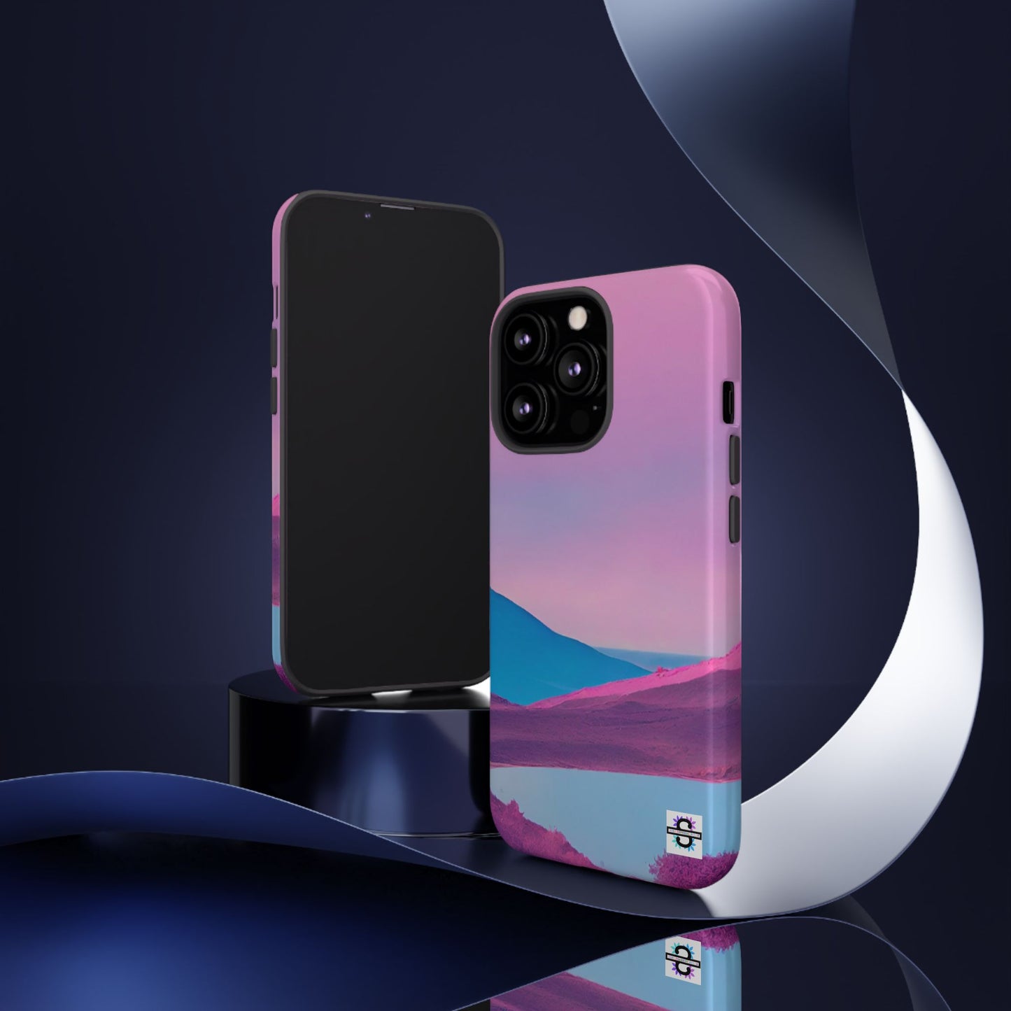 Pink Blue landscape design Phone cover | Mobile case