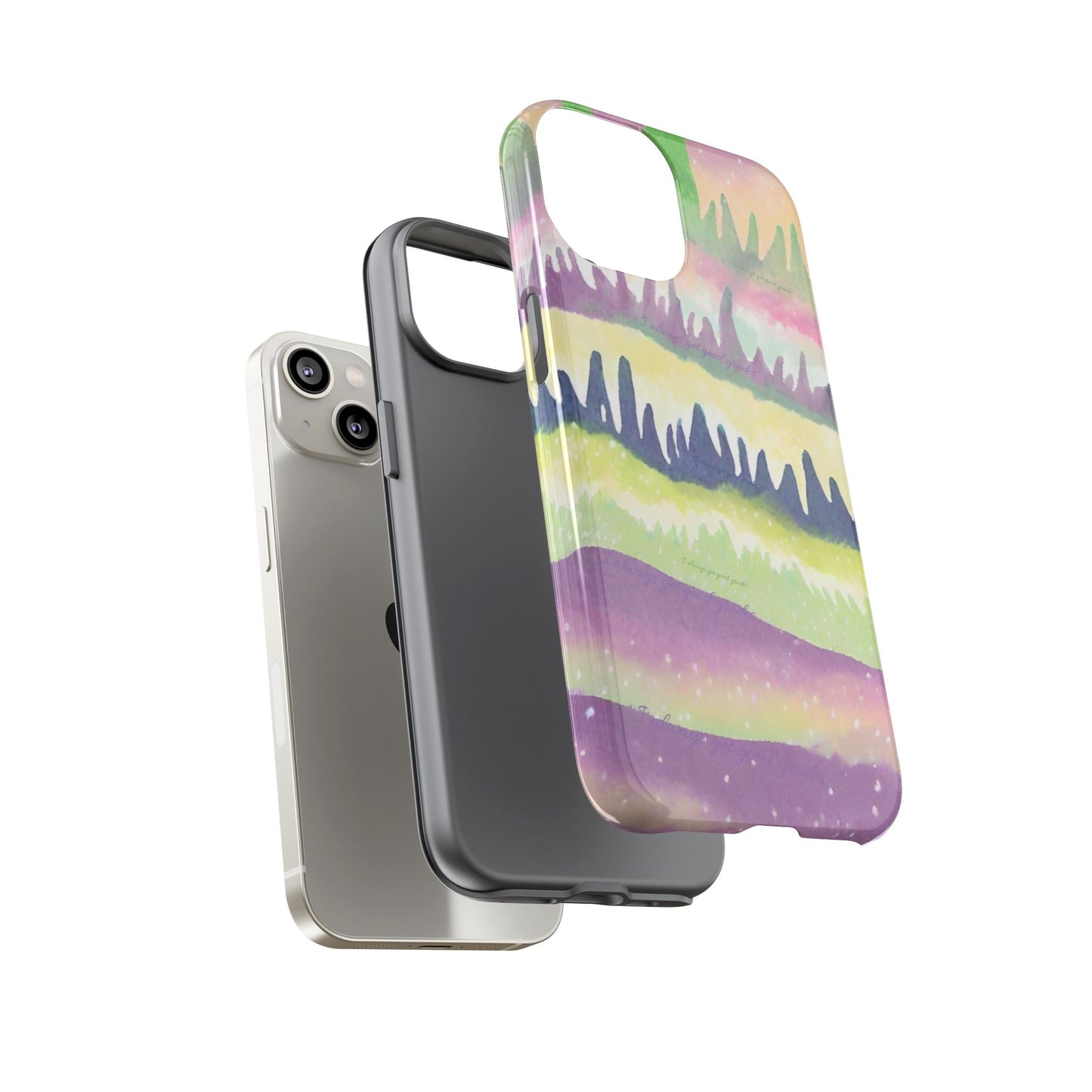 Limited Edition | Subliminals for good grades | Beautiful Abstract Landscape Phone Case – Nature Design Mobile Cover with Dual Protection