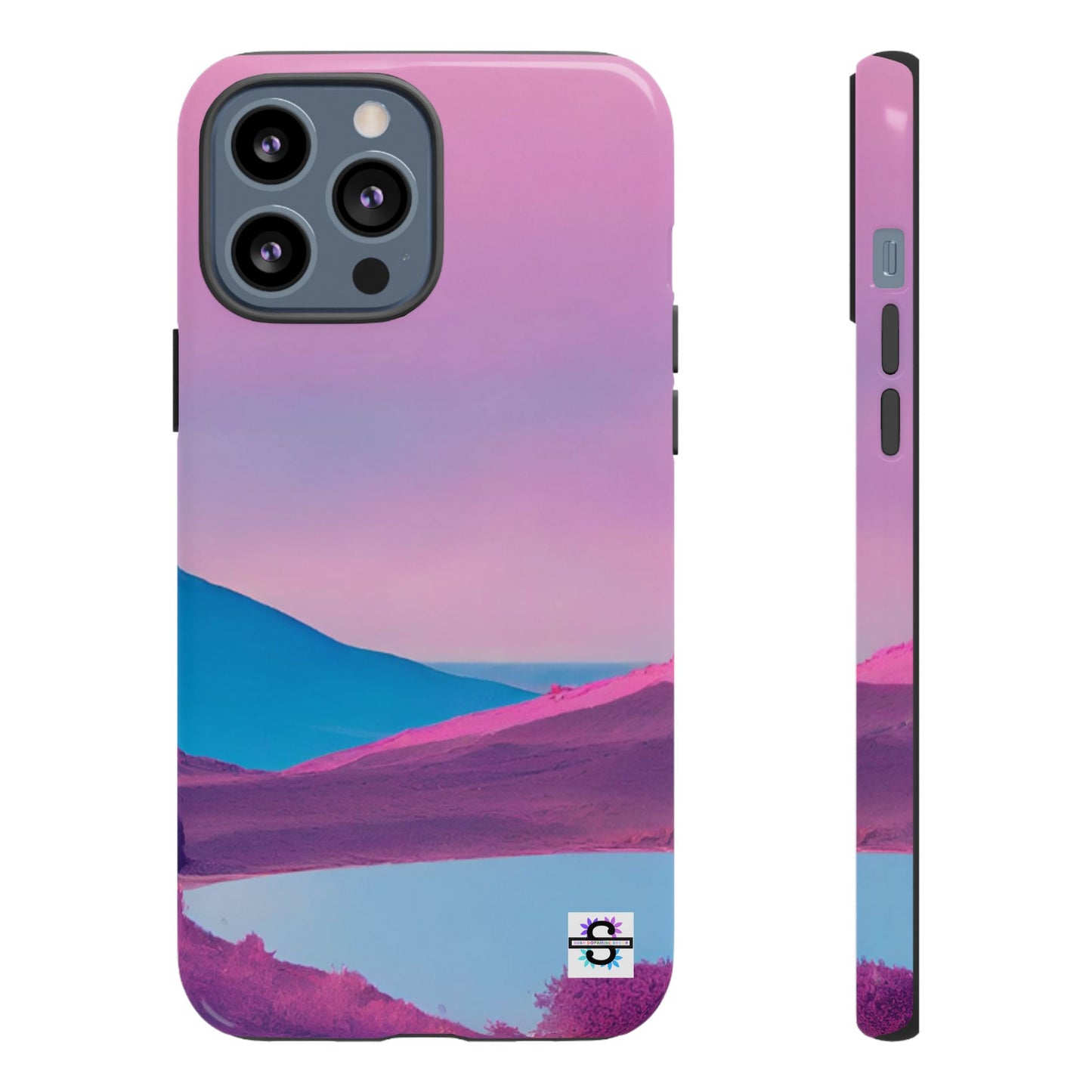 Pink Blue landscape design Phone cover | Mobile case