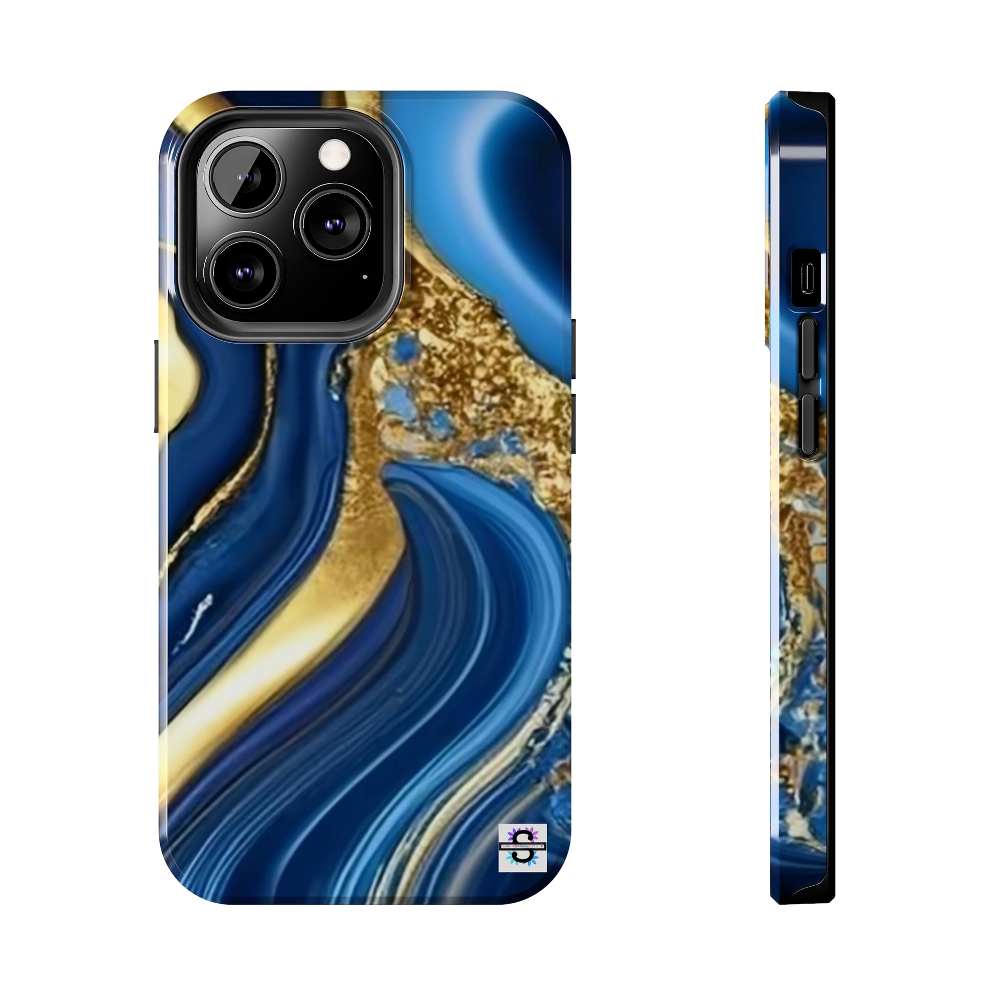 Royal Blue Gold Marble Phone Case | Mobile coverSush Dopamine Decor