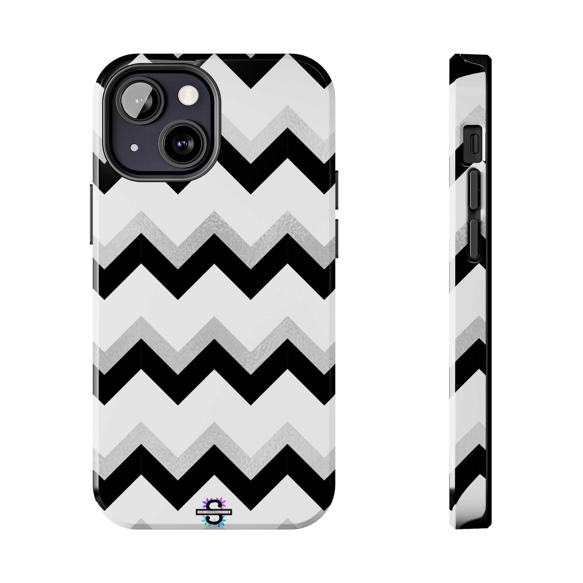 Zig Zag Black and White Phone Case | Mobile CoverSush Dopamine Decor