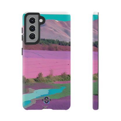 Hard Phone Case, Pink Landscape Design, Dual layer case for Extra Durability and Protection, Glossy or Matte Finish,