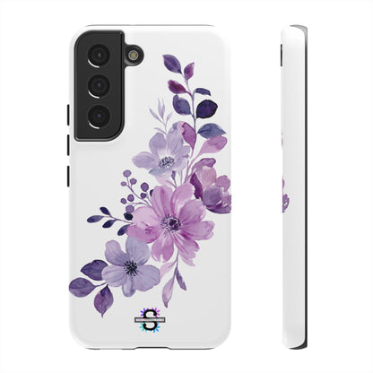 Couverture de téléphone rigide violette florale